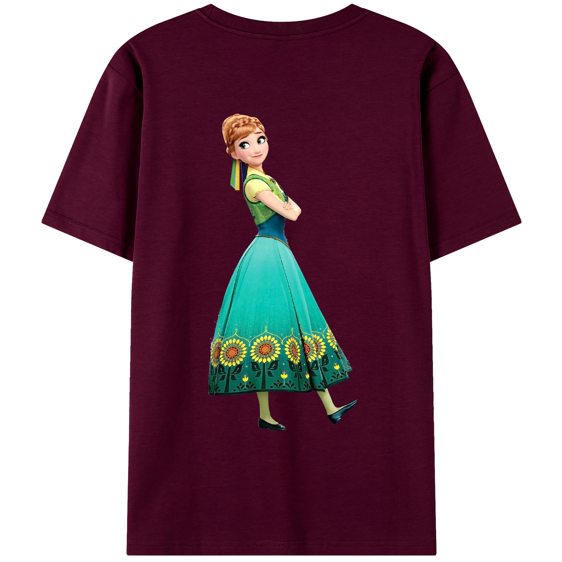 （画像用） アナと雪の女王 アンナ エルサ Frozen Anna Elsa レディース半袖Tシャツ(バックプリント)
